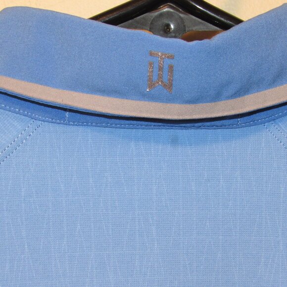 Tiger Woods Collection Nike Golf Dri Fit Blue Stretchy Short Sleeve Polo Shirt L - Picture 5 of 6